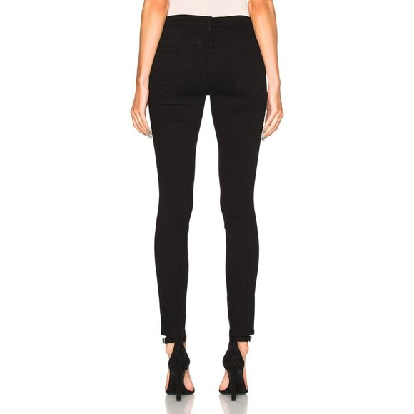FRAME Le Skinny de Jeanne Ripped Jeans Film Noir Black Size 28 NEW NWT - Picture 3 of 8